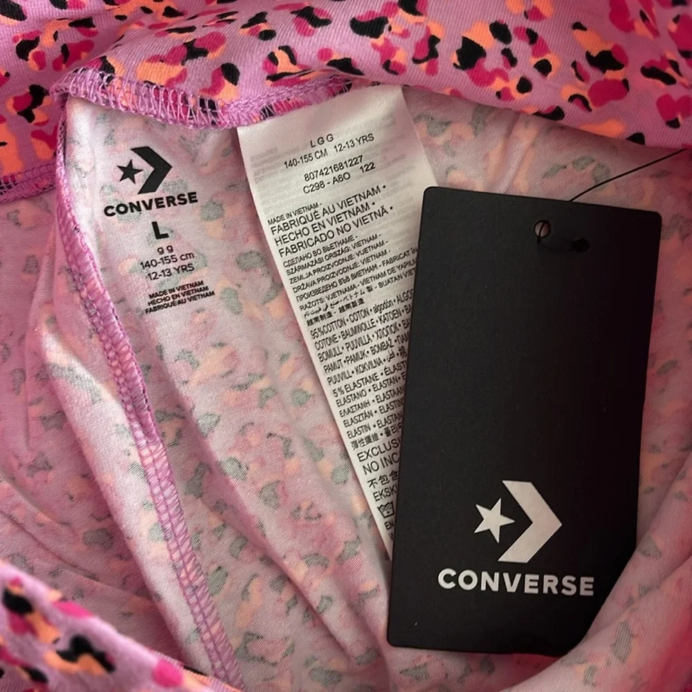 Converse Kids Leopard Print Bike Shorts Beyond Pink size Large 12-13 Years